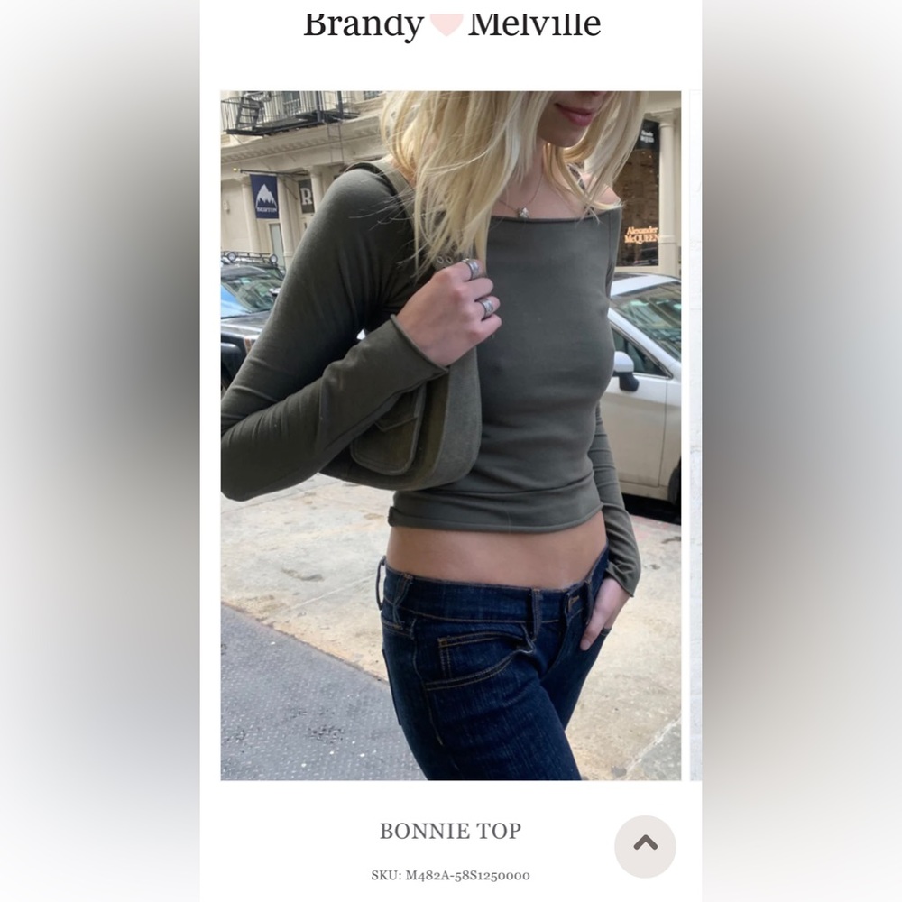 SOLD Brandy Melville Bonnie top: olive green